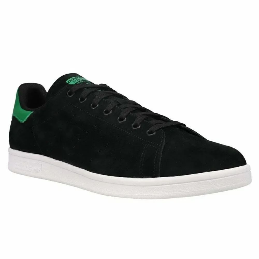 NEW adidas Stan Smith Adv Black Suede Green Trim Mens 7, Womens 8 US 40 EUR
